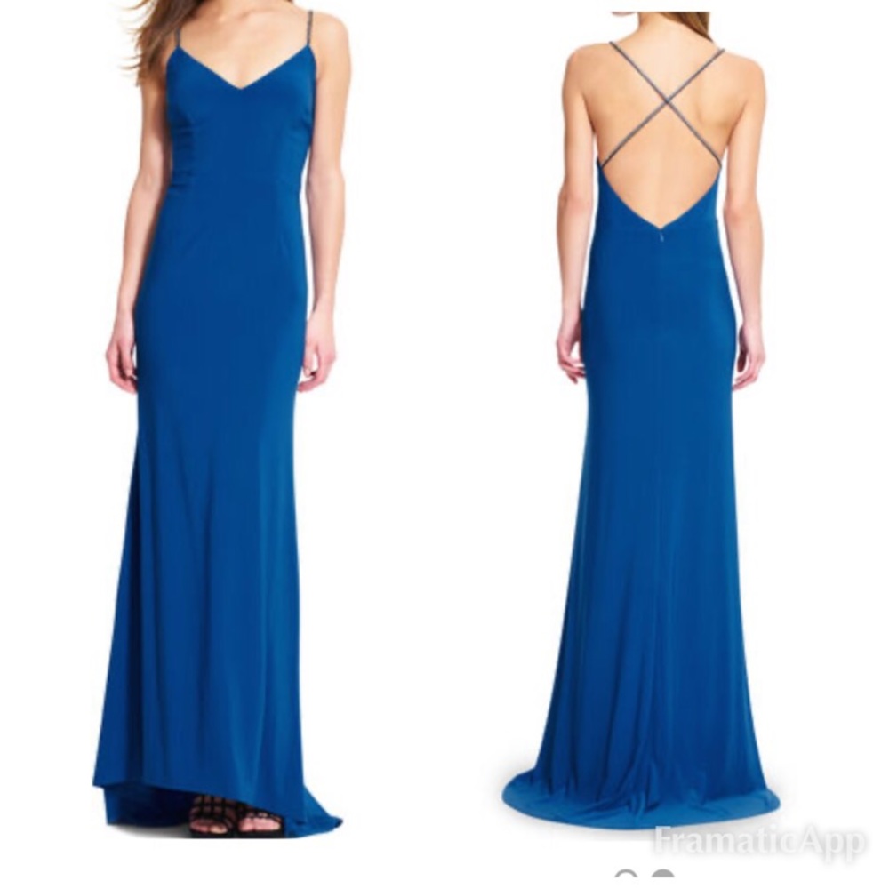 Adrianna Papell Sleeveless jersey mermaid gown